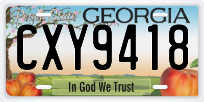 GA license plate CXY9418