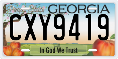 GA license plate CXY9419