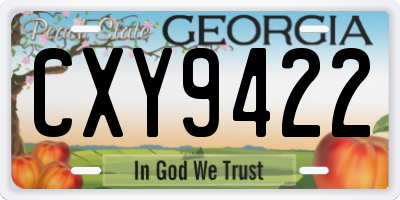 GA license plate CXY9422