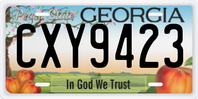 GA license plate CXY9423