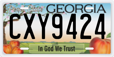 GA license plate CXY9424