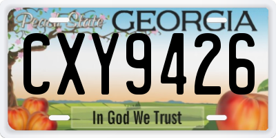 GA license plate CXY9426