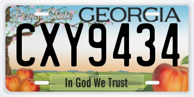 GA license plate CXY9434