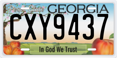 GA license plate CXY9437
