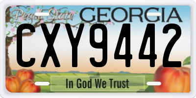 GA license plate CXY9442