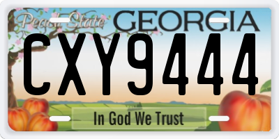 GA license plate CXY9444