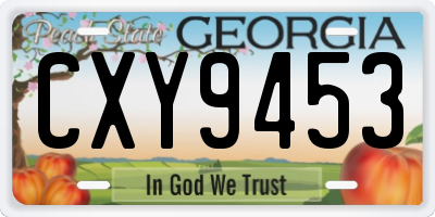 GA license plate CXY9453