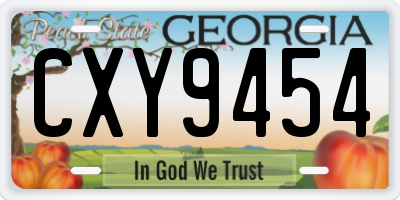 GA license plate CXY9454