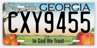 GA license plate CXY9455