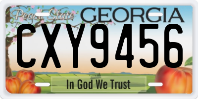 GA license plate CXY9456