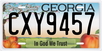 GA license plate CXY9457