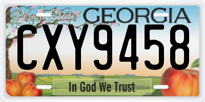 GA license plate CXY9458