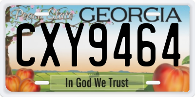 GA license plate CXY9464