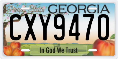 GA license plate CXY9470