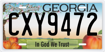 GA license plate CXY9472