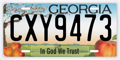 GA license plate CXY9473
