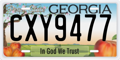 GA license plate CXY9477