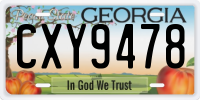 GA license plate CXY9478