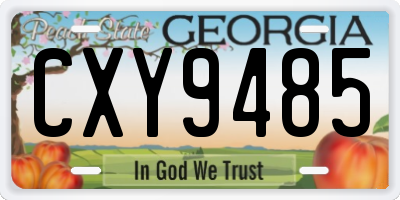 GA license plate CXY9485