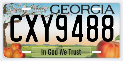 GA license plate CXY9488
