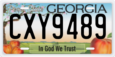 GA license plate CXY9489