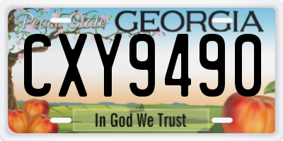 GA license plate CXY9490