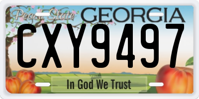 GA license plate CXY9497