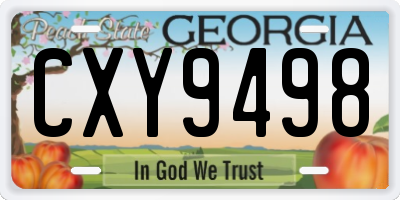GA license plate CXY9498