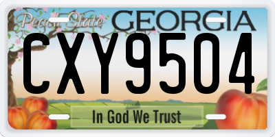 GA license plate CXY9504