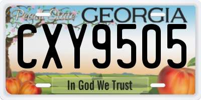 GA license plate CXY9505