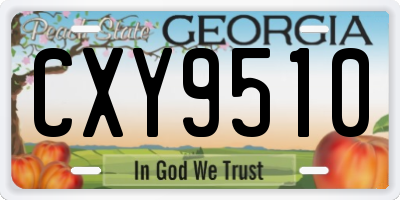 GA license plate CXY9510