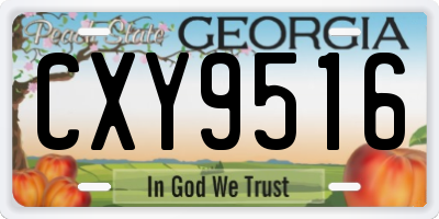 GA license plate CXY9516