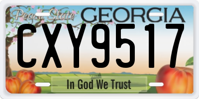GA license plate CXY9517