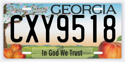 GA license plate CXY9518