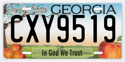 GA license plate CXY9519