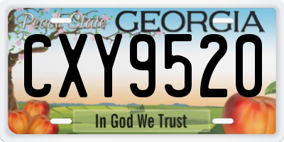 GA license plate CXY9520