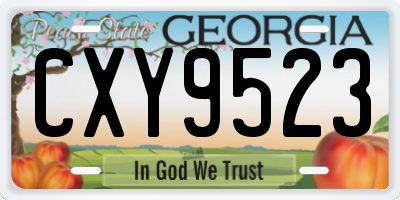 GA license plate CXY9523