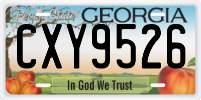 GA license plate CXY9526