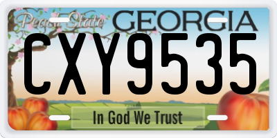 GA license plate CXY9535