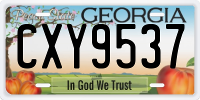 GA license plate CXY9537