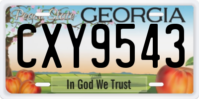 GA license plate CXY9543