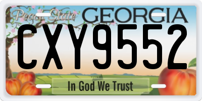 GA license plate CXY9552