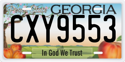 GA license plate CXY9553
