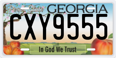 GA license plate CXY9555