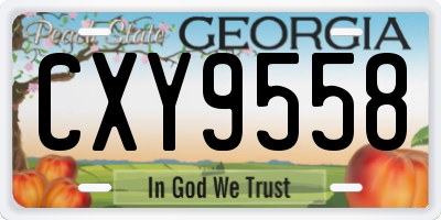 GA license plate CXY9558
