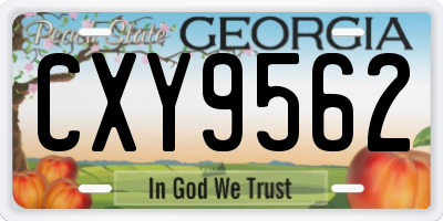 GA license plate CXY9562