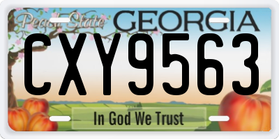GA license plate CXY9563
