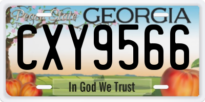 GA license plate CXY9566