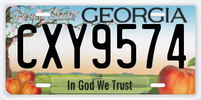 GA license plate CXY9574