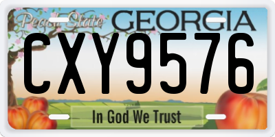 GA license plate CXY9576